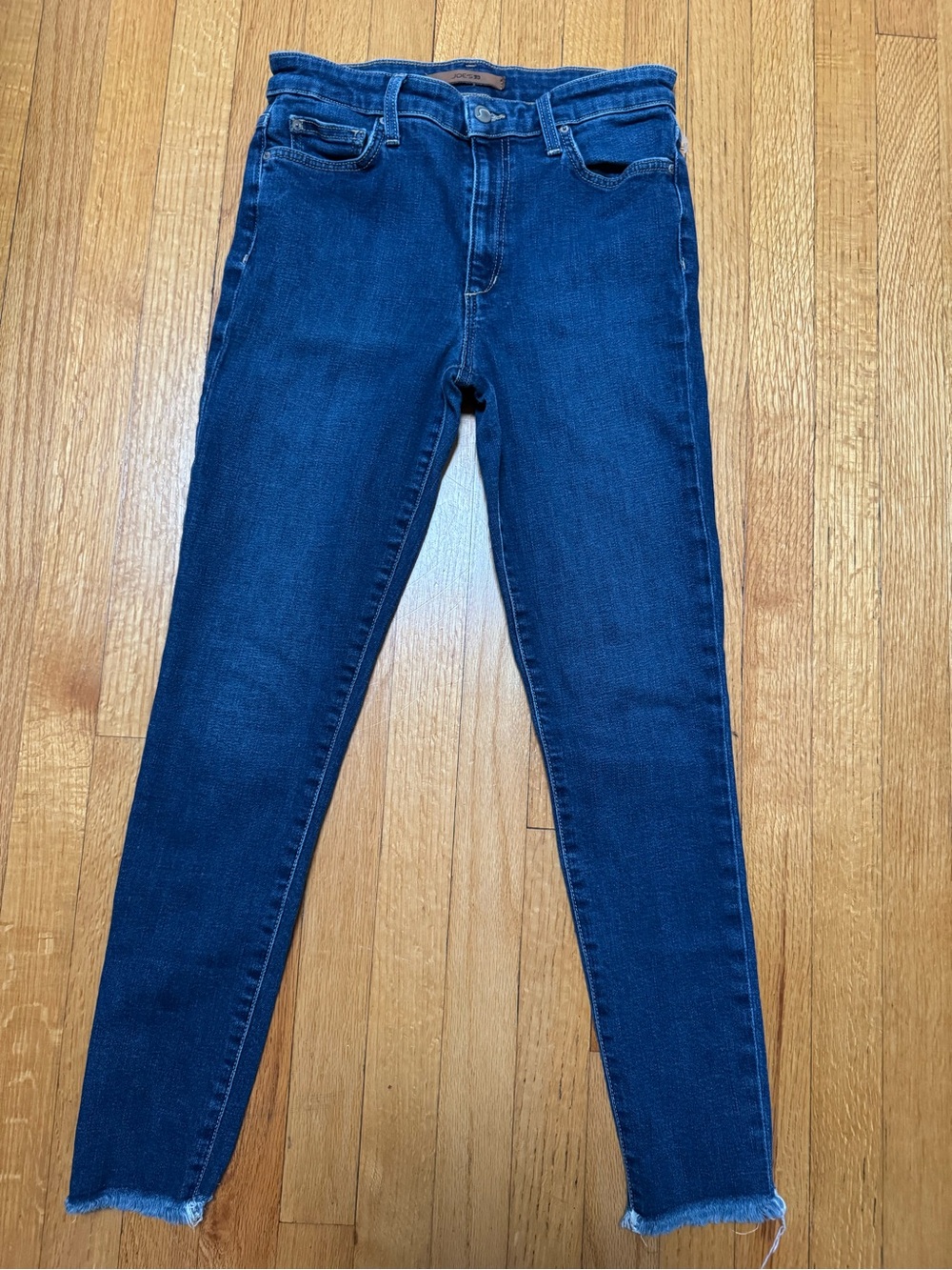Joe's Jeans The Charlie High Rise Skinny Ankle Raw Hem Size 28 Premium Denim